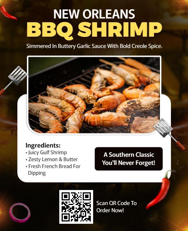 Seafood BBQ Shrimp Event Advertisement Flyer Template