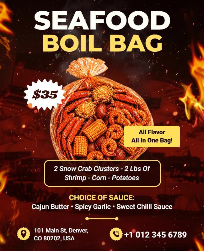 Seafood Boil Bag Promotional Flyer Template