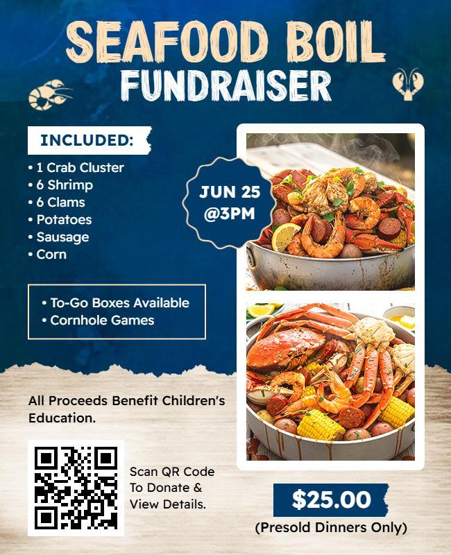 Seafood Boil Fundraiser Event Flyer Template