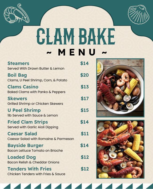 Seafood Clam Bake Menu Flyer Template