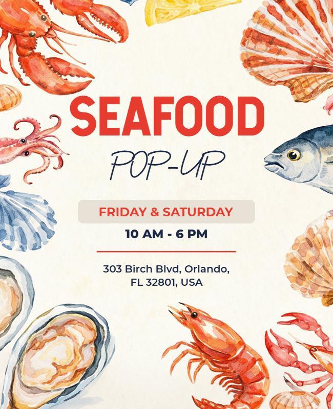 Seafood Pop-up Event Poster Template