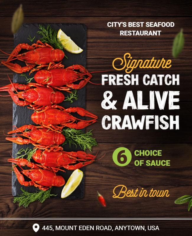 Seafood Restaurant Crawfish Special Flyer Template