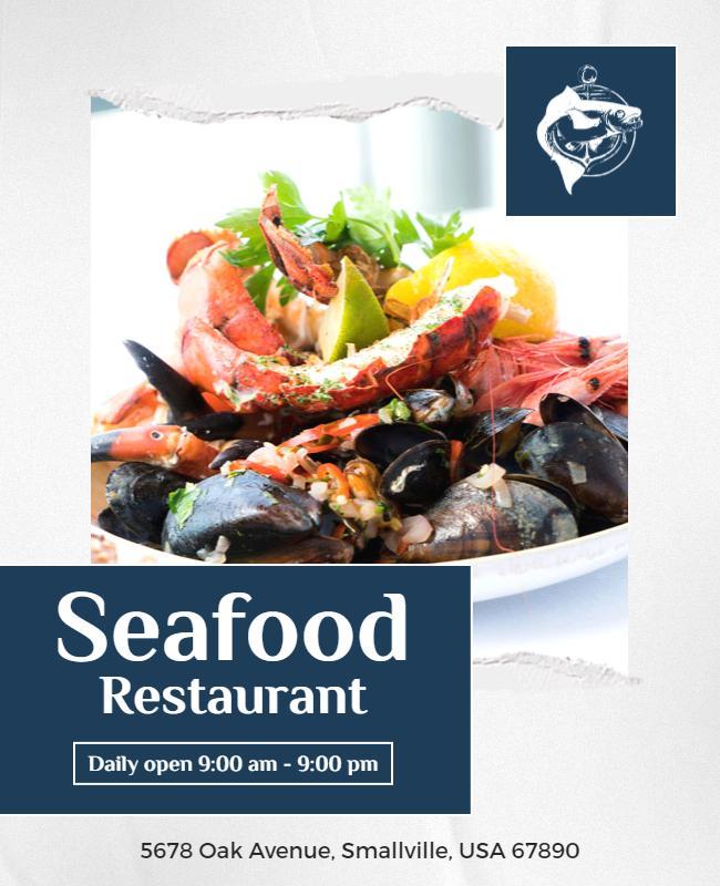 Seafood Restaurant Dining Promotion Flyer Template