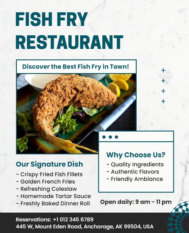 Seafood Restaurant Promotional Flyer Template