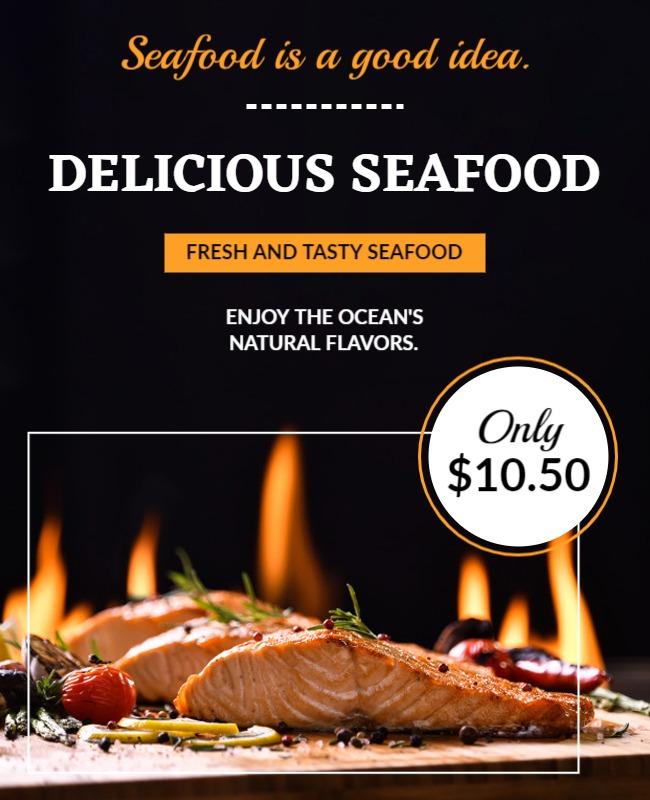 Seafood Restaurant Special Offer Flyer Template