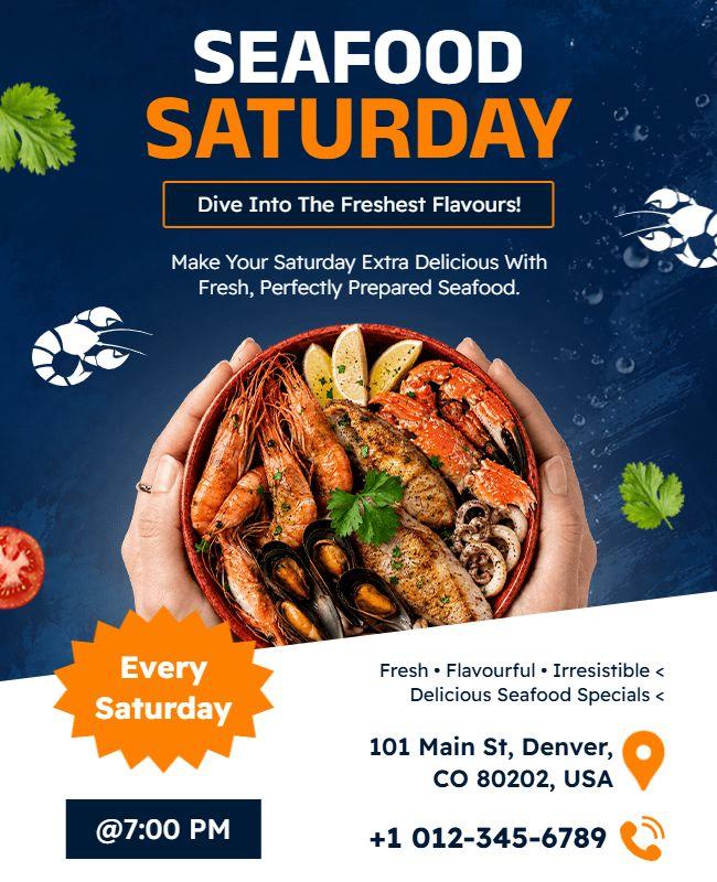 Seafood Saturday Event Promotion Flyer Template