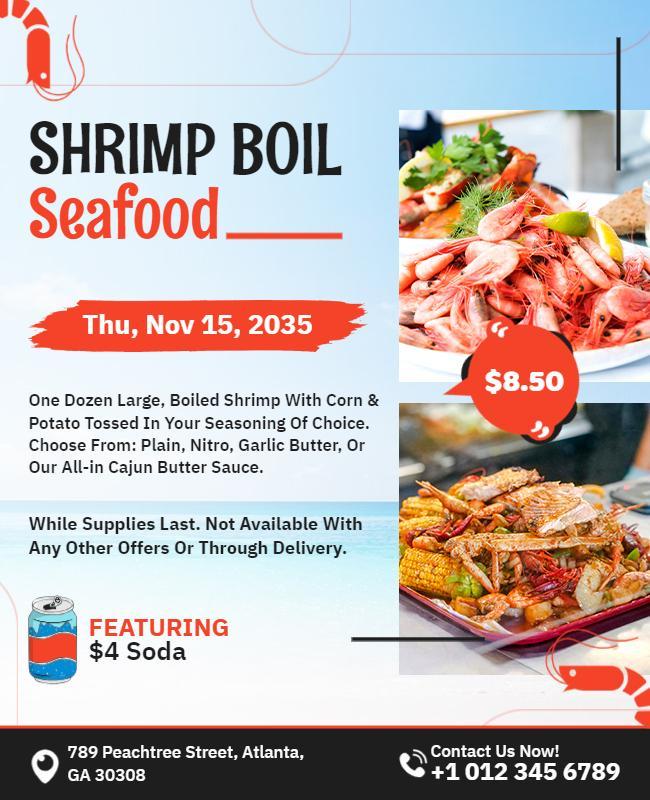 Seafood Shrimp Boil Event Flyer Template