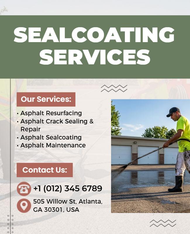 Sealcoating Services Promotional Flyer Template