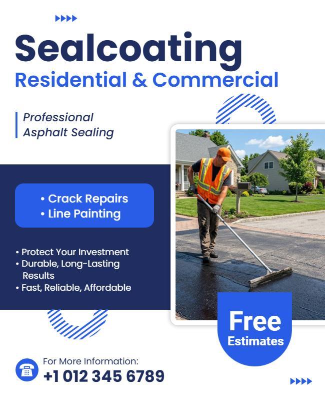 Sealcoating Services Promotional Poster Template