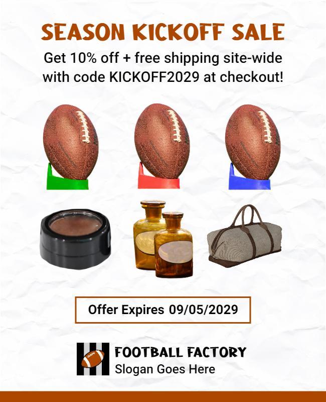 Season Kickoff Sale Football Promotion Flyer Template