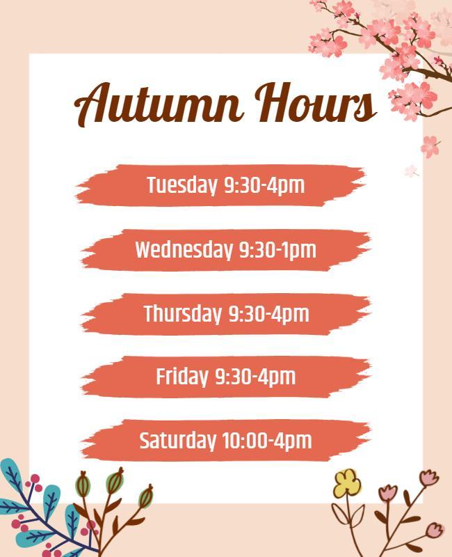 Seasonal Business Hours Announcement Flyer Template