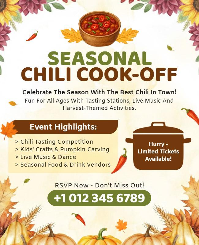 Seasonal Chili Cook-Off Event Flyer Template