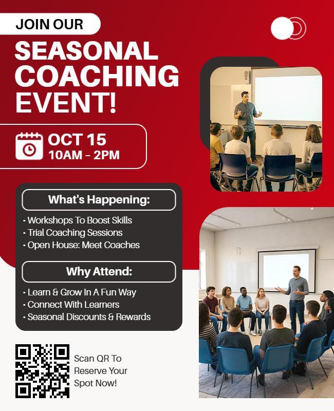 Seasonal Coaching Event Invitation Flyer Template