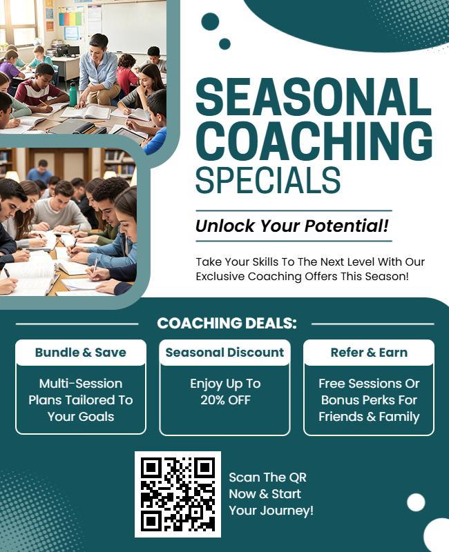 Seasonal Coaching Offers Promotional Flyer Template