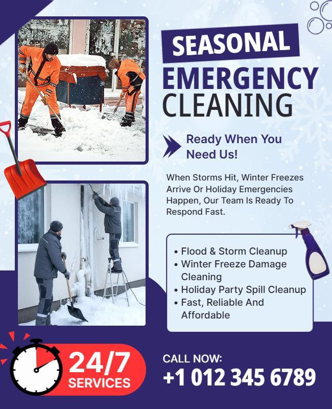 Seasonal Emergency Cleaning Service Flyer Template
