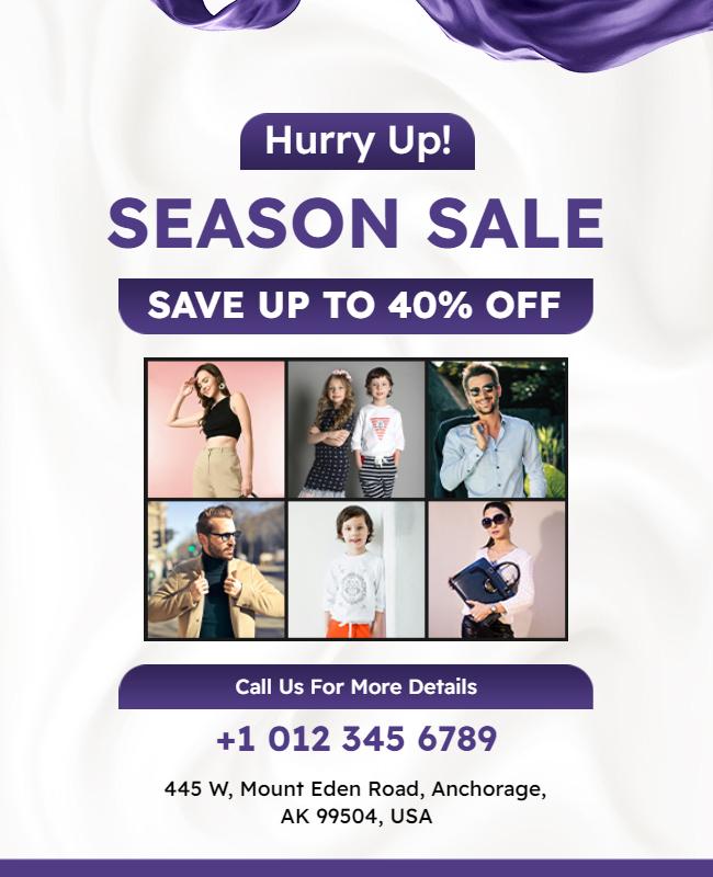 Seasonal Fashion Sale Promotional Flyer Template