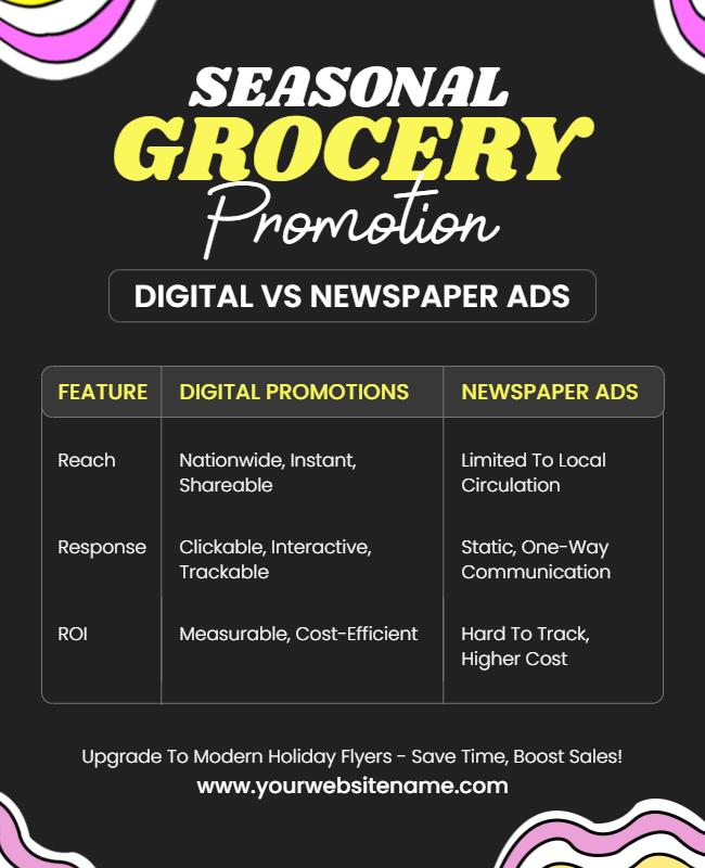 Seasonal Grocery Promotion Comparison Flyer Template