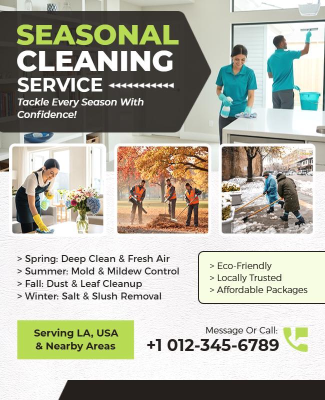 Seasonal Home Cleaning Services Flyer Template
