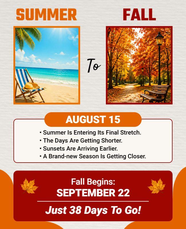 Seasonal Transition from Summer to Fall Flyer Template