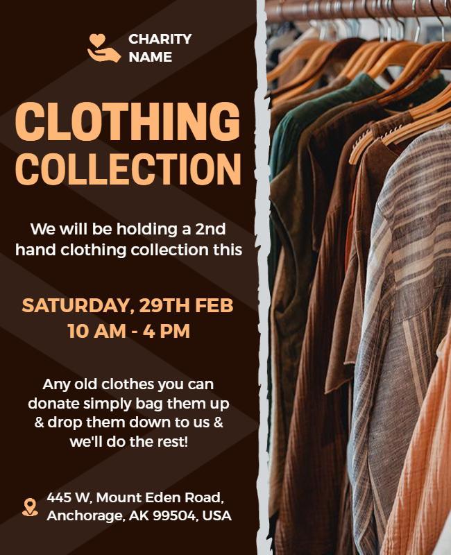 Second Hand Clothing Donation Flyer Template