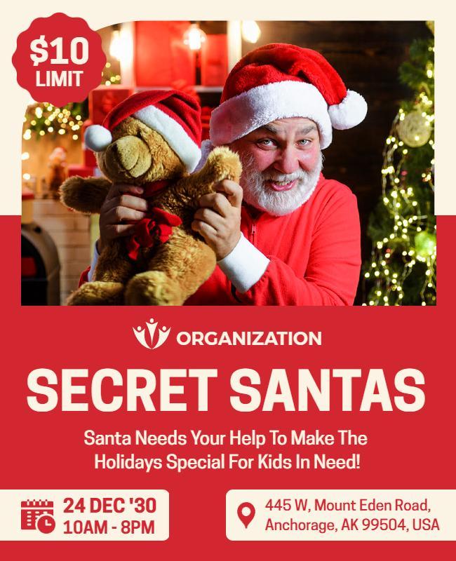 Secret Santa Charity Event Flyer Template