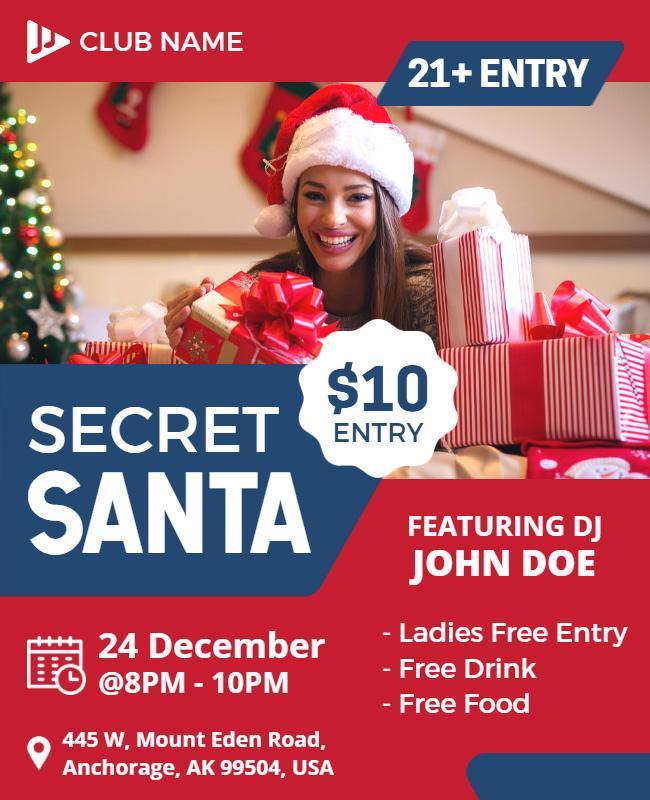 Secret Santa Club Event Flyer Template