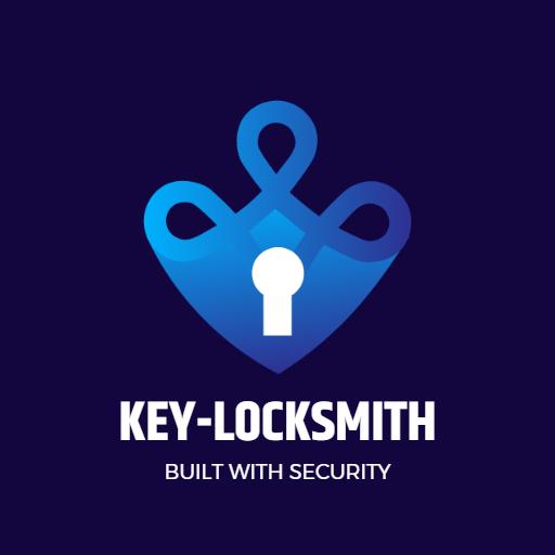 Secure Blue and Cyan Design Representing Locksmith Services Logo Template