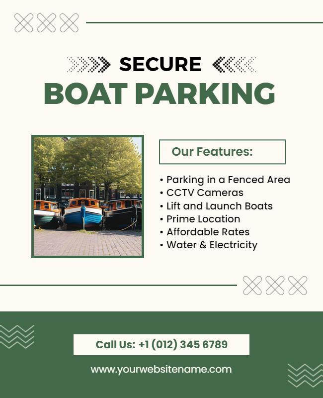 Secure Boat Parking Services Flyer Template