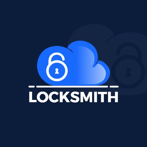 Secure Cloud Design Featuring a Key Lock for Locksmith Logo Template