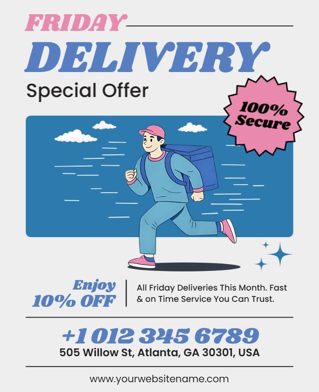 Secure Friday Delivery Advertisement Flyer Template
