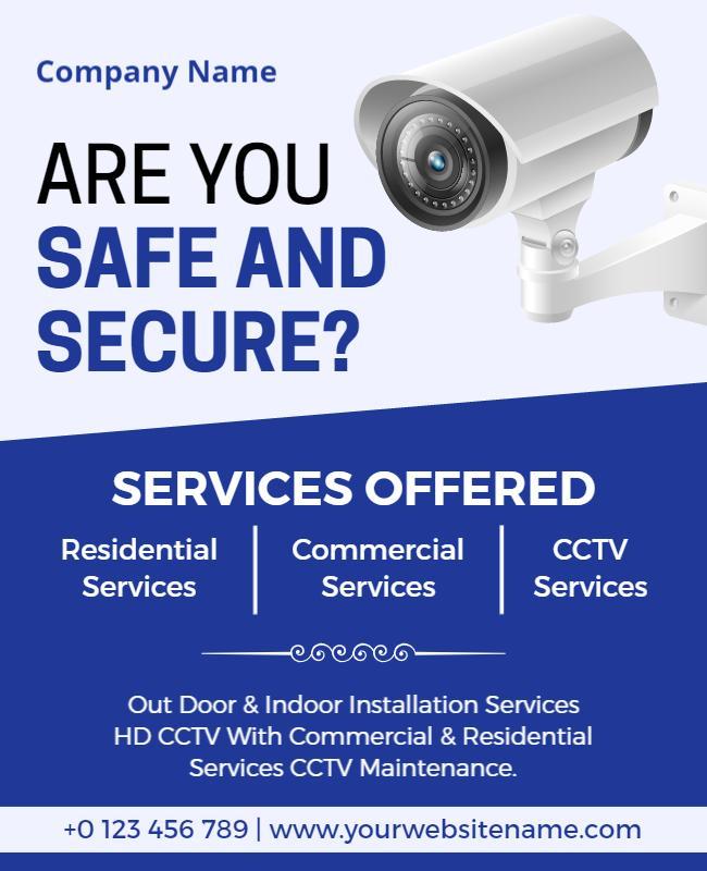 Security Focused CCTV Surveillance Services Poster Template