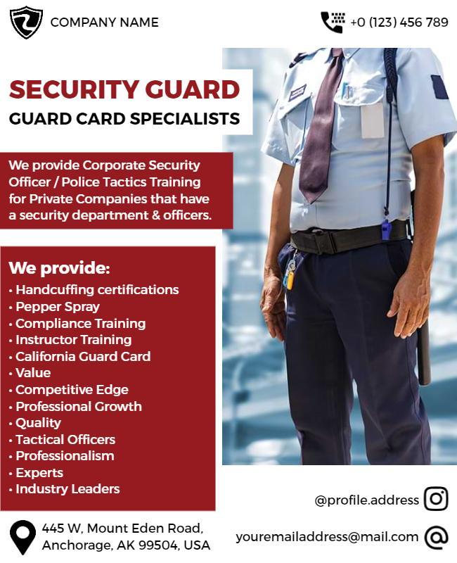 Security Guard Training Service Flyer Template