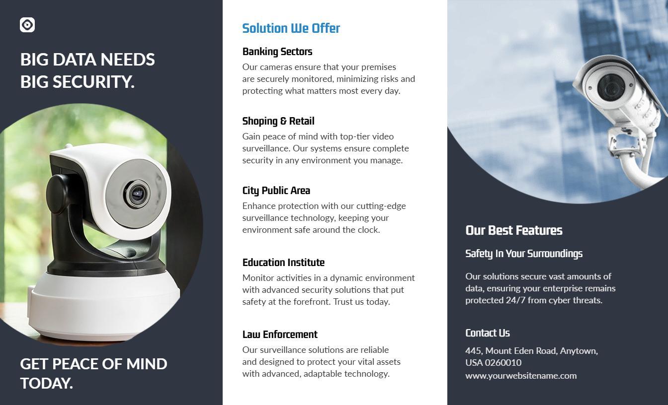Security Monitoring Solutions for CCTV Systems Brochure Template