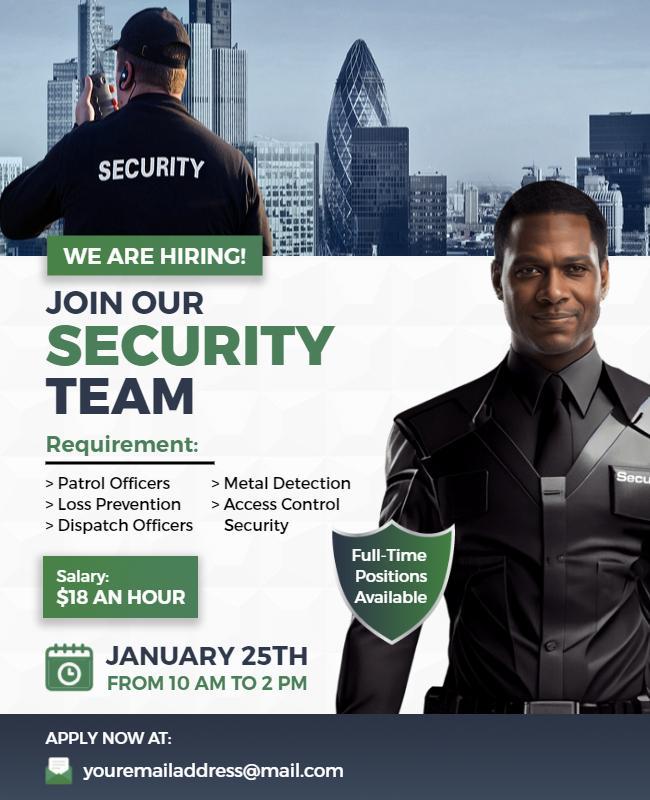 Security Team Hiring Event Flyer Template