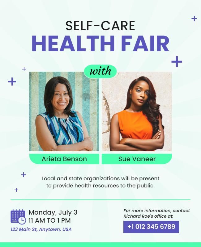 Self Care Health Fair Event Flyer Template