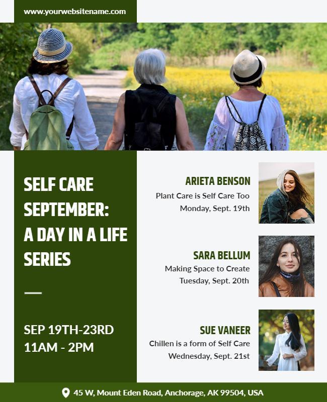 Self Care September Event Series Flyer Template