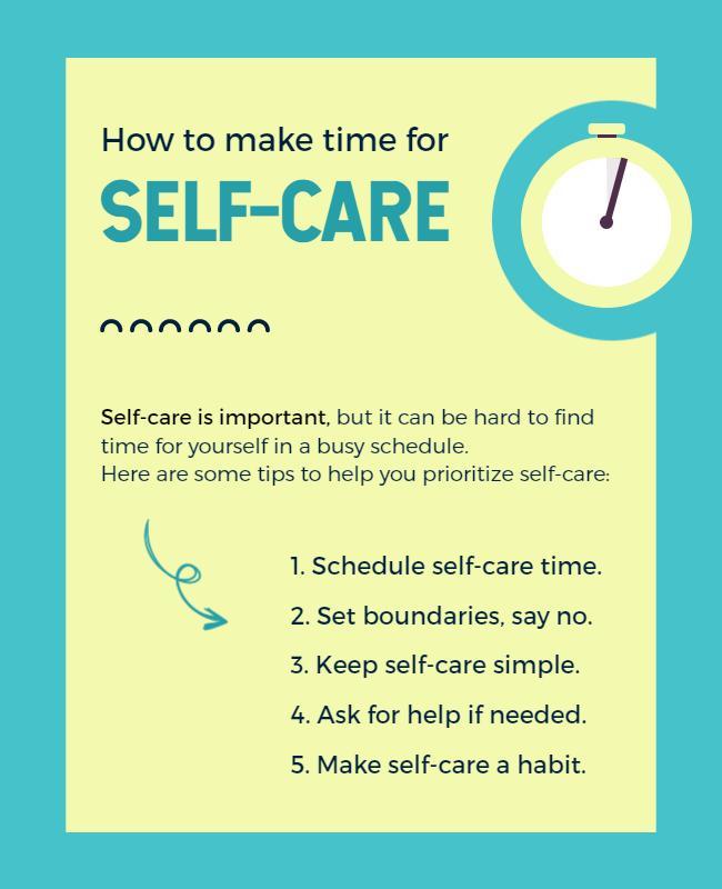 Self Care Tips and Advice Flyer Template