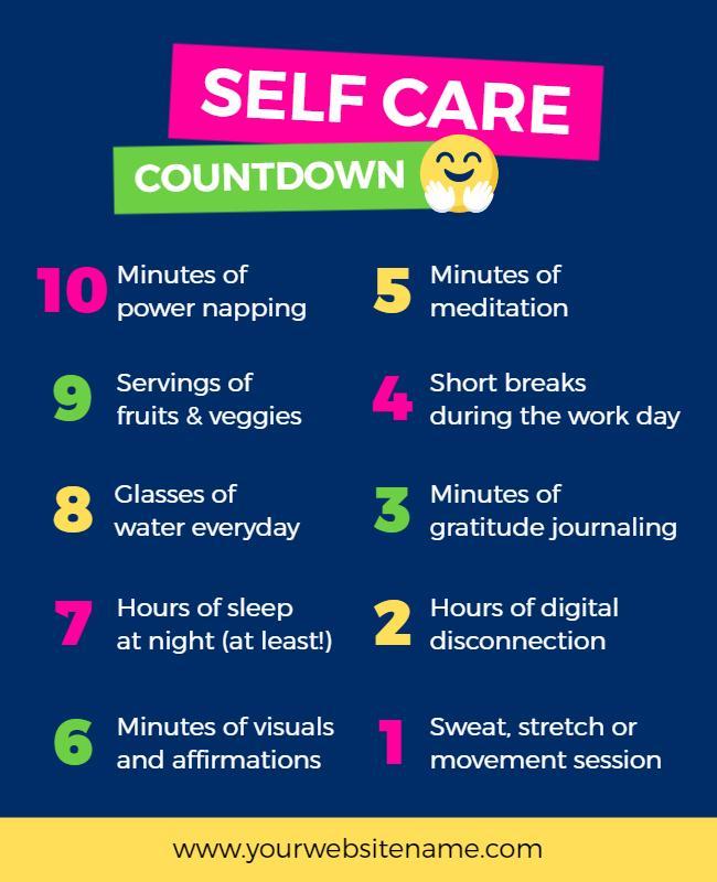 Self Care Tips Countdown Flyer Template