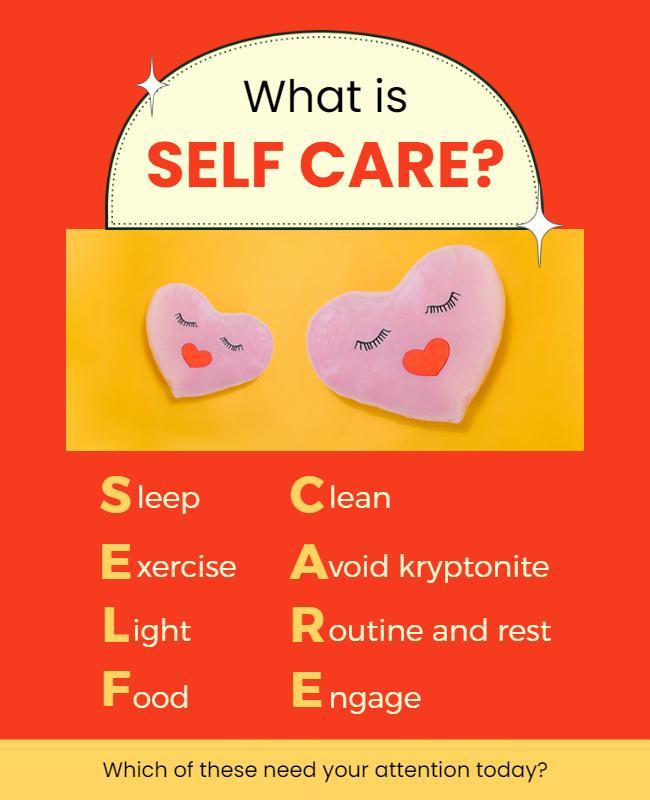 Self Care Tips Educational Flyer Template