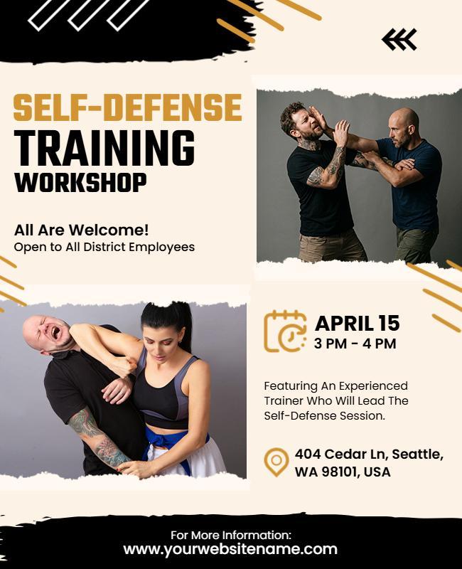 Self-Defense Training Workshop Flyer Template