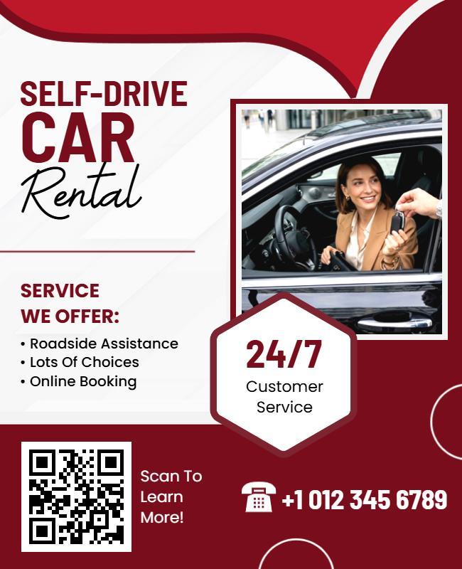 Self-Drive Car Rental Service Poster Template