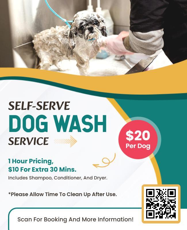 Self-Serve Dog Wash Service Flyer Template