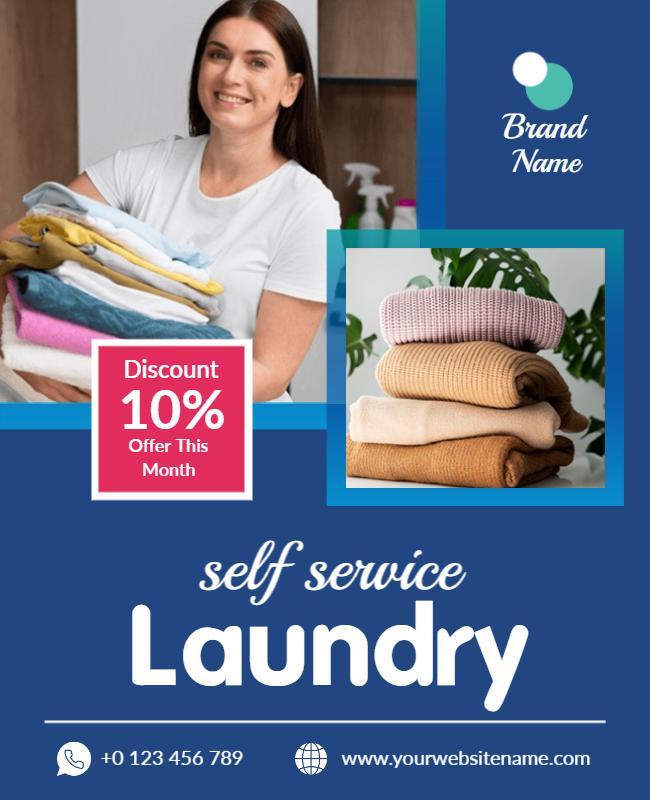 Self Service Laundry Promotional Flyer Template