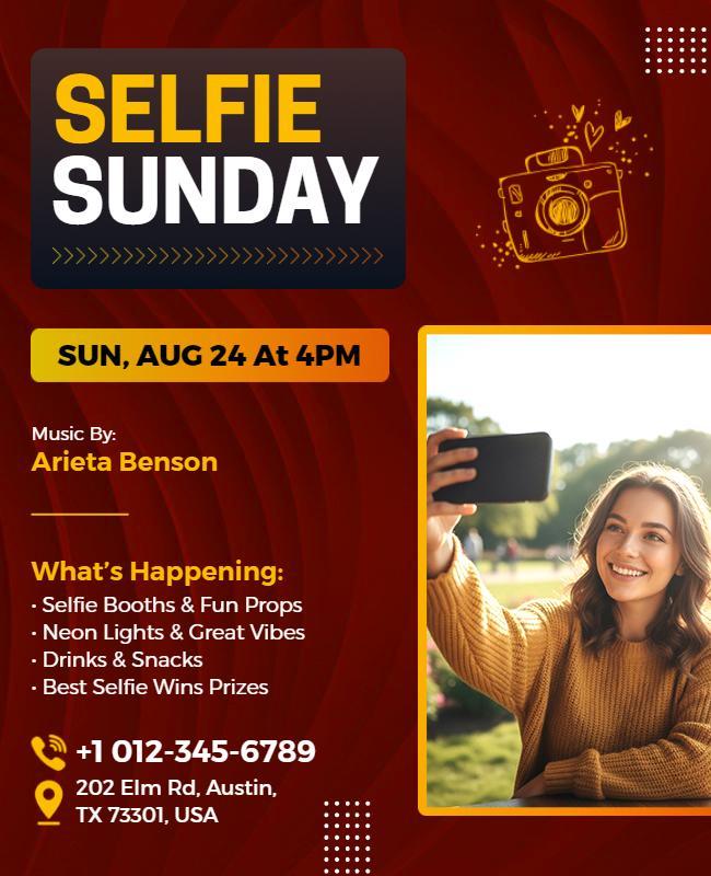 Selfie Sunday Event Gathering Flyer Template