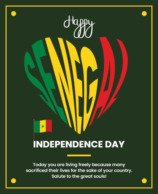 Vibrant Green Senegal Independence Day Celebration Flyer Template