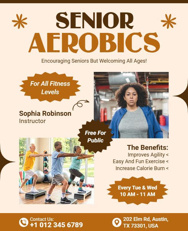 Senior Aerobics Class Promotional Flyer Template