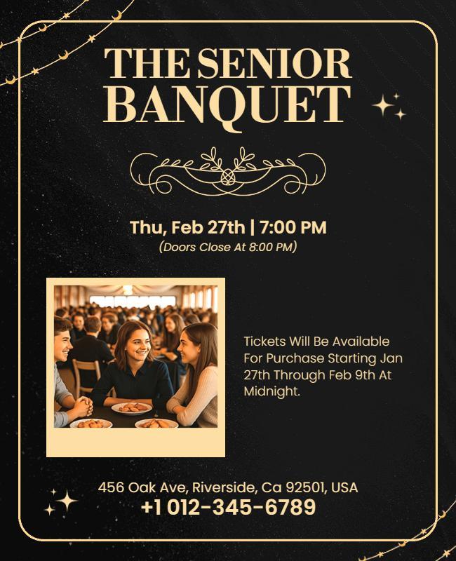 Senior Banquet Event Invitation Flyer Template