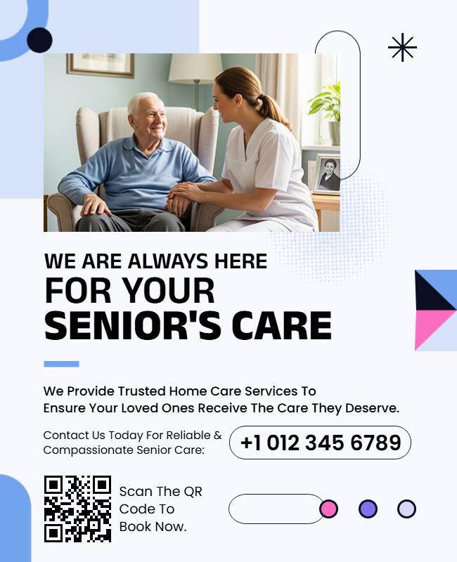 Senior Care Services Promotional Flyer Template