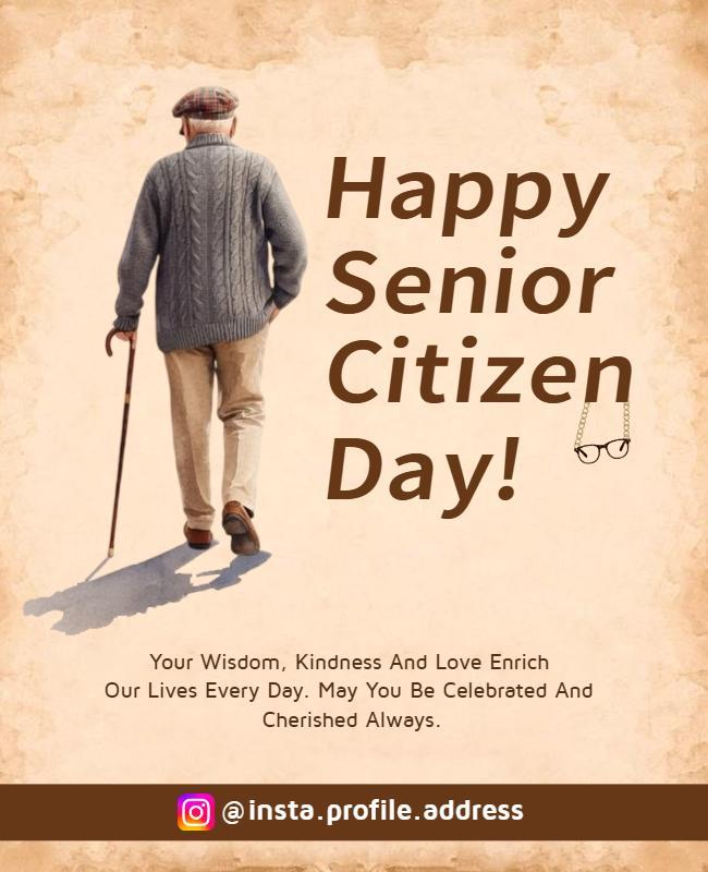 Senior Citizen Day Wishes Poster Template