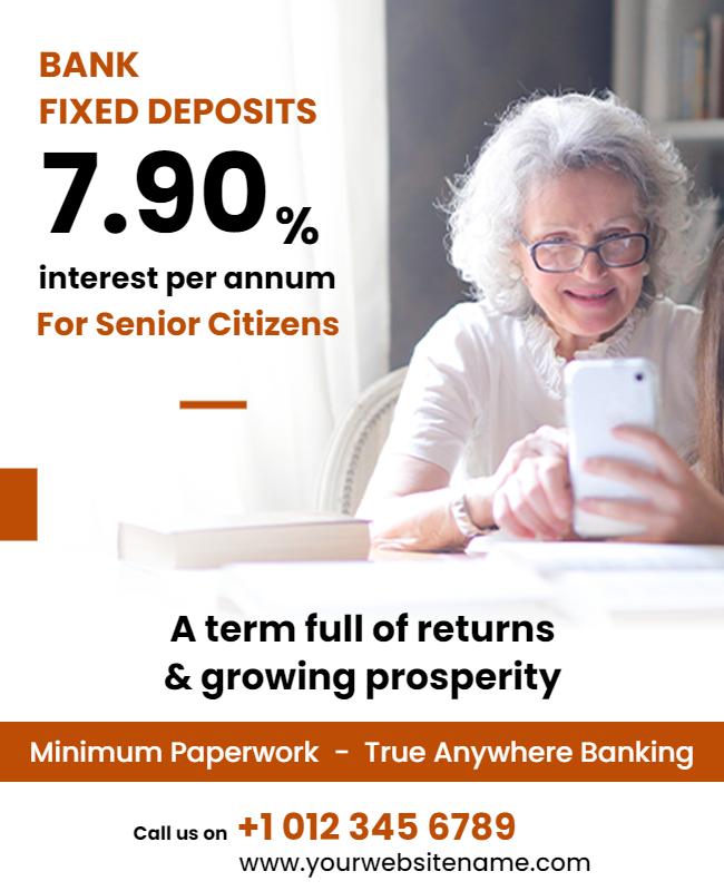 Senior Citizen Fixed Deposit Promotion Flyer Template